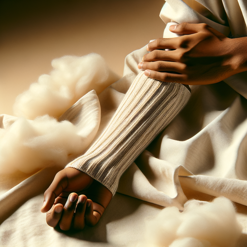 The Transfer sleeve worn on parent's forearm while cradling a baby